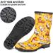 DKSUKO Waterproof Insulated Womens Rain Boots - Wide Calf, Lightweight & Comfortable Yellow Chicken Design - Buy Online on GoSupps.com