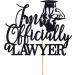 I'm Officially Lawyer Cake Topper Congrats Lawyer/Born to Argue Law School Graduation Party Decorations Supplies for Girl Black Glitter - Buy Online on GoSupps.com