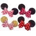 5 Inch Mouse Hair Bows | Mouse Ears Hair Clips | Sequin Glitter Polka Dot Barrettes | Cute Hair Accessories for Theme Park Costume Party Halloween Christmas Decoration for Toddlers & Girls (4pcs)