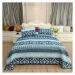 Bohemia Cotton Quilt Set 3PCS Quilted Double Blanket on Bed King Queen Size Bedspread on The Bed Coverlet Sets Soft (Blue King)
