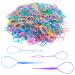 SourceTon Hair Ties Colorful 2500pcs Hair Ties with Topsy Hair Tail Tool for Toddlers Girls (Mini Rubber Bands)