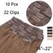 Shop 35cm-55cm Clip In Extensions - 10PCs 120g 100% Remy Real Hair - Light Brown (6#) for Smooth Hair Parts - Buy Online on GoSupps.com