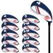 Craftsman Golf US Flag Neoprene Golf Club Head Cover Wedge Iron Protective Headcover for Callaway, Ping, Taylormade, Cobra, Etc. White & Blue