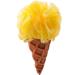 3D effect bathing sponge/shower sponge/massage sponge - ice cream - yellow - sponge with a bathingosette - for children & adults - bathing crawl/shower cervical - to one