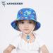 LANGZHEN Beach Sun Protection Hat for Baby Girls 6-12 Months - Adjustable Toddler Kids Hat with Wide Brim and Chin Strap - Whale+Blue Fish Design - Buy Online on GoSupps.com