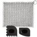 CHANSHIN Cast Iron Cleaner with Pan Scrapers Stainless Steel Scourer 7x7 Inch Chainmail Scrubber for All Types of Skillet Griddles Durable Plastic Pan Grill Scrapers