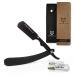 Anymale Black Edition - Classic razor + 10 Astra Change Blades |Men's set with travel etui |Beard knife for beginners & barber