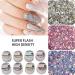 Holographic Reflective Glitter Gel 8 Colors Sparkly Shiny Flashing UV LED Nail Polish Set Glitter Gel Nail Polish Kit Sparkly Shiny Nail Gel for Nail Art DIY Home Salon Manicure - Buy Online on GoSupps.com