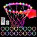 Yomais LED Basketball Hoop Lights,Remote Control Outdoor Basketball Frame Lights,17 Colors,7 Light Modes, Waterproof,Super Bright, Night Outdoor Competition,Good Gift for Children to Play and Train