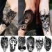 Yezunir Halloween Temporary Tattoos - 62 Sheets Black Tiger Lion Skull Wolf Skeleton Fake Tattoo Stickers for Men, Women, Kids - Long Lasting 3D Tribal Designs - Perfect for Halloween Parties - Buy Online on GoSupps.com