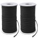 Coopay 80 Yards Length 1/4 Width Elastic Cord Elastic Bands Elastic Rope Heavy Stretch Elastic Spool Knit for Sewing  2 Rolls  40 Yards/Roll (Black  1/4 Inch) Black 1/4 Inch