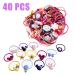 Colorful Moselle Hair Tie Set - 40 Pink & Colorful Bands for Girls | Ponytail & Styling Accessories - Buy Online on GoSupps.com