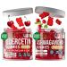 JOYLI Ashwagandha & Quercetin Gummies Bundle Sugar-Free Vegan Gummies for Focus Sleep & Immune Support 1000MG Ashwagandha & 500MG Quercetin with Bromelain Zinc Vitamin C D 2x60 Chewable Supp