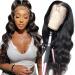 TimeBe 13x6 HD Body Wave Lace Front Wigs Human Hair Wigs for Black Women 180% Density Brazilian Virgin Body Wave Lace Frontal Wigs Human Hair Pre Plucked With Baby Hair Natural Black (24 Inch)