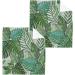 ALAZA Tropical Palm Jungle Leaves Wash Cloth Set - 6 Pack of Cotton Face Cloths | Highly Absorbent and Soft Fingertip Towels - Buy Online on GoSupps.com