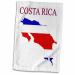 3D Rose Image of Exotic Costa Rica Map in Flag Colors Hand Towel  15 x 22