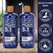 Men's 3-in-1 Body Wash Shampoo Conditioner Combo - Shower Gel for Body, Hair & Face - Paraben & Sulfate Free - 2 Pack - Buy Online on GoSupps.com