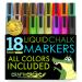 Crafty Croc Liquid Chalk Markers, Jumbo 18 Pack, (Moms Choice Award Gold Recipient), Neon Plus Earth Colors 6mm Reversible Tip, 2 Replacement Tips Included
