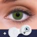 Buy Lenzotica Platinum Green Contact Lenses - Strongly Covering -4.25 Dioptria 3-Month Wear Includes Case | International Shipping Available - Buy Online on GoSupps.com