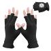 MIG4U 3 Pairs Fingerless Moisturizing Gloves, Half Finger Touchscreen Beauty Glove for SPA, Eczema, Dry Hands, Skin Treatment, Summer Sun UV Protection (L/XL, black-3pairs) L/XL - 3 Pairs