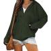 Women's Hooded Waffle Knit Sweater with Zipper Pocket - Large Green - Buy Online on GoSupps.com