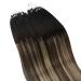 UGEAT Microring Extensions Ombre 45cm | Real Hair Microring Hair Extensions | Remy Loop Extensions with Micro Beads - 50g #1b/4/27 - Buy Online on GoSupps.com