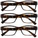 The Reading Glasses Company 3 Pack Men's Brown Tortoiseshell Large Designer Style Readers Spring Hinges RRR11-2 +3.50