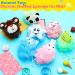 8-Piece Animal Kids Bath Sponges Set - Colorful Cartoon Loofah Bath Pouf Mesh Scrubber Balls for Kids and Adults - Buy Online on GoSupps.com
