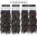 Curly Synthetic Hair Extensions Clip in 20 Inches - Black Brown - 4PCS Wavy Hair Pieces for Women - Buy Online on GoSupps.com
