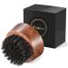 BFWood Beard Brush for Men - Boar Bristles Small and Round - Black Walnut Wood