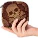 Menstrual Pad Bag with Zipper - Stylish Ladies Napkin Pouch & Tampon Collection Bag for Women & Girls (Golden Skull) - Buy Online on GoSupps.com