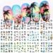 Summer Nail Art Stickers & Decals  Water Transfer Palm Tree Beach Nails Art Supplies Watercolor Coconut Tree Nail Stickers Summer Nail Water Decals for Women Girls Nail Decorations 12Pcs Style1