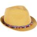 Funky Junque Women's Adjustable Multicolor Woven Short Brim Fedora Hat with UPF50+ Protection and Colored Mini Pom - Natural - Buy Online on GoSupps.com