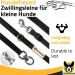 Twin Dog Leash | Adjustable Nylon Double Leash for Two Small Dogs Up to 30kg - Black - Buy Online on GoSupps.com