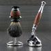 4Pc Men's Shaving Kit | 3 Edge Razor Black Badger Hair Brush & Stands | Perfect Grooming Set for Men - International Shipping - Buy Online on GoSupps.com