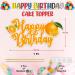 Seyal Orange Happy Birthday Cake Topper - Buy Online on GoSupps.com
