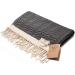 SMYRNA Turkish Cotton Herringbone Hand Towels - Set of 2 | 16x40 in | 100% Turkish Cotton | Soft & Absorbent Towels for Bathroom & Kitchen | No Shrinkage | Premium Luxury - Black - Buy Online on GoSupps.com