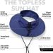 BOONIEVISOR Topless Sun Hat Wide Brim UPF 50 Outdoor Hat Navy - Perfect for Ponytail, Curly Hair, Messy Bun, and Dreadlocks - Buy Online on GoSupps.com