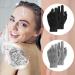 Wllhyf Peeling Gloves - 2 Pairs Double-Sided Shower & Scrub Accessories for Dead Skin Removal | Black & Gray Spa Massage Essential - Buy Online on GoSupps.com