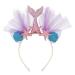 Frcolor Glitter Mermaid Headband with Mesh Princess Girls Hairbands Party Favors Ears Hairband (Purplr Tail)