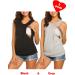 UNibelle Maternity Nursing Tank Top - Double Layer Sleeveless Pregnancy Shirt (2-Pack) - S-XXL - Black & Gray - Buy Online on GoSupps.com