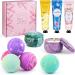 Bathing bombs gifts for women - 5 bombs + 3 hand creams + 2 aroma fragrance candles gift set for Christmas Mother's Day Valentine's Day and birthday natural ingredients for everyone