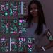 Konsait 10 Sheets Glow In The Dark Tattoos for Kids Adults  Safe and Easy to Use Neon Temporary Music Tattoos  Music Notes Numbers Crown UV Blacklight Tattoos  Glow In The Dark Party Makeup Supplies Party Favors