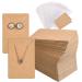 TUPARKA 120 Pack Earring Holder Cards Necklace Display Cards with 120pcs Bags Earring Display Cards Kraft Paper Tags for Ear Studs Brown