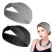 2PCS Black/Grey Turban Headbands for Women - Wide Stretch Head Wraps for Yoga, Running, and Sports - Fashion Hair Accessories for Girls - Buy Online on GoSupps.com