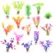 Huayue 15 pieces aquarium plants decoration plastic plants aquarium ornamental plants for aquarium aquatic plant plastic with different sizes colors and shapes