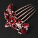 Crystal Bridal Wedding Hair Comb - Red Rhinestone Hair Accessory for Women | Elegant Bridal Hair Clip - Buy Online on GoSupps.com