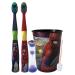 Spiderman 4 Piece Manual Toothbrush  Brushing Timer and Mouthwash Rinse Cup. Plus Dental Gift Bag and Tooth Saver Necklace (4 Piece Manual  Spiderman)
