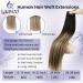 Laavoo 35cm Real Hair Extensions for Sew-In | Ombre Brown & Balayage #1b/4/27 | Smooth 80g Dark Brown Extensions - Buy Online on GoSupps.com