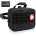 LIVANS Tactical Molle Medical Pouch of Upgraded Size, First Aid Pouch Large Capacity IFAK Pouch Molle EMT Pouch Detachable Quick Release Pouch with Headrest Mount Include Flag and Cross Patch Black